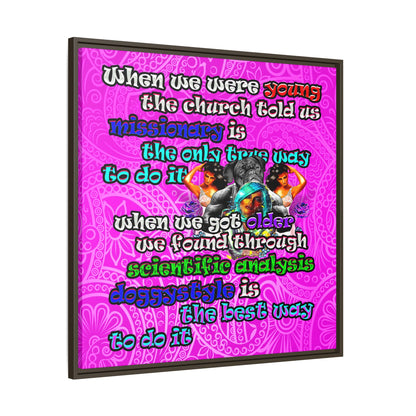 doggystyle - framed canvas art (pink swirl)