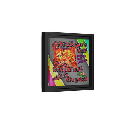 schrodinger's cat - framed canvas art (rainbow split)