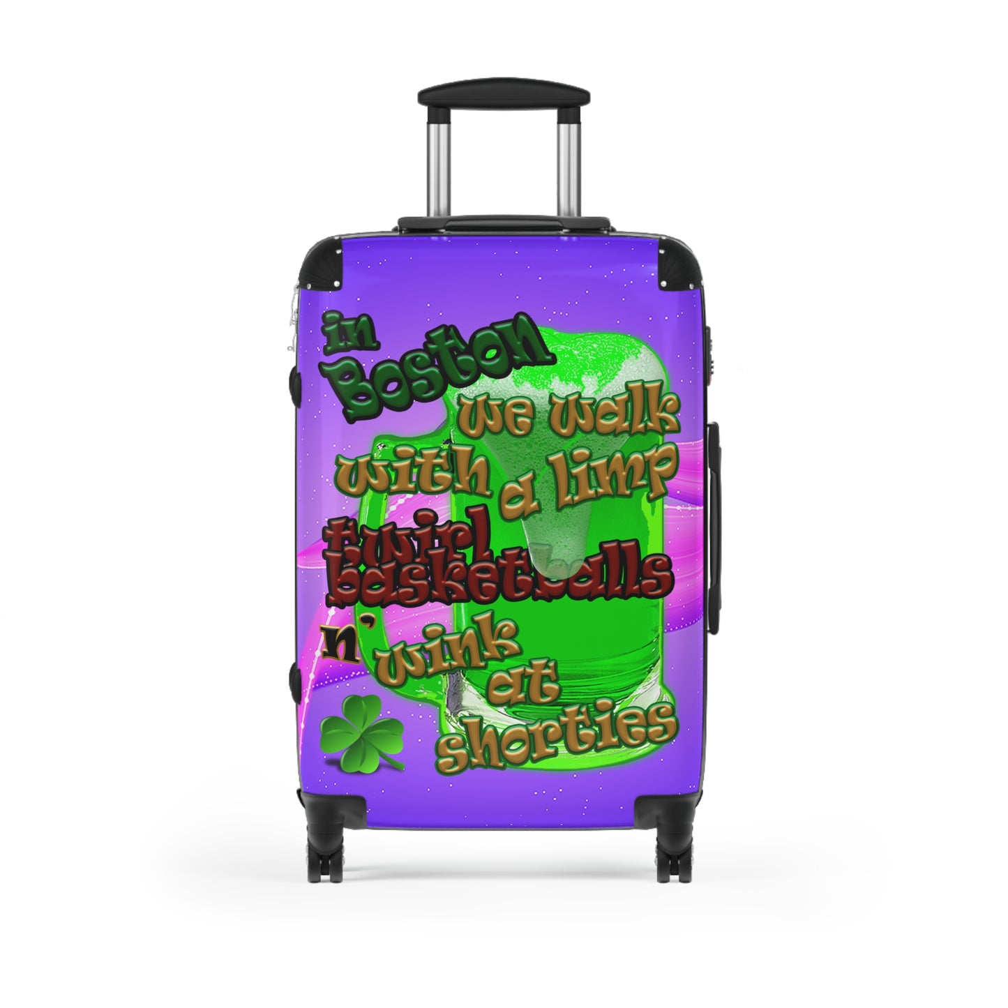 celtics logo - Suitcase (purple-pink wave)