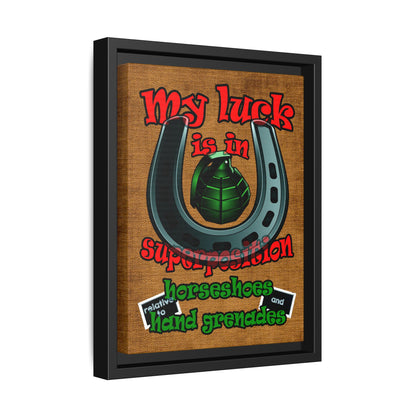 my luck - framed canvas art (brown papyrus)