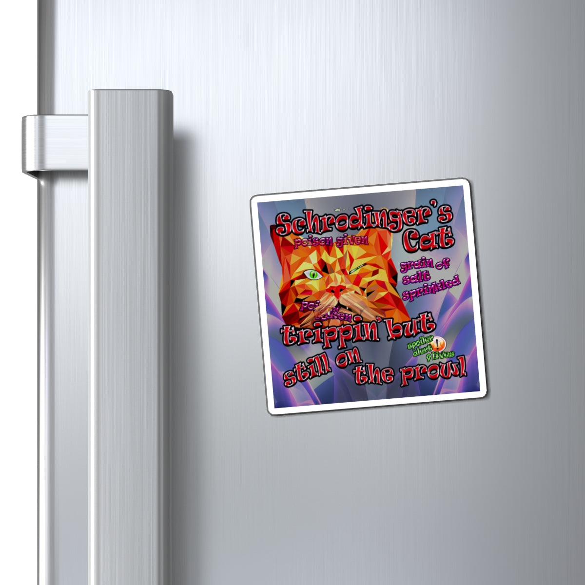 schrodinger's cat - Magnets - (grey-pink wave)