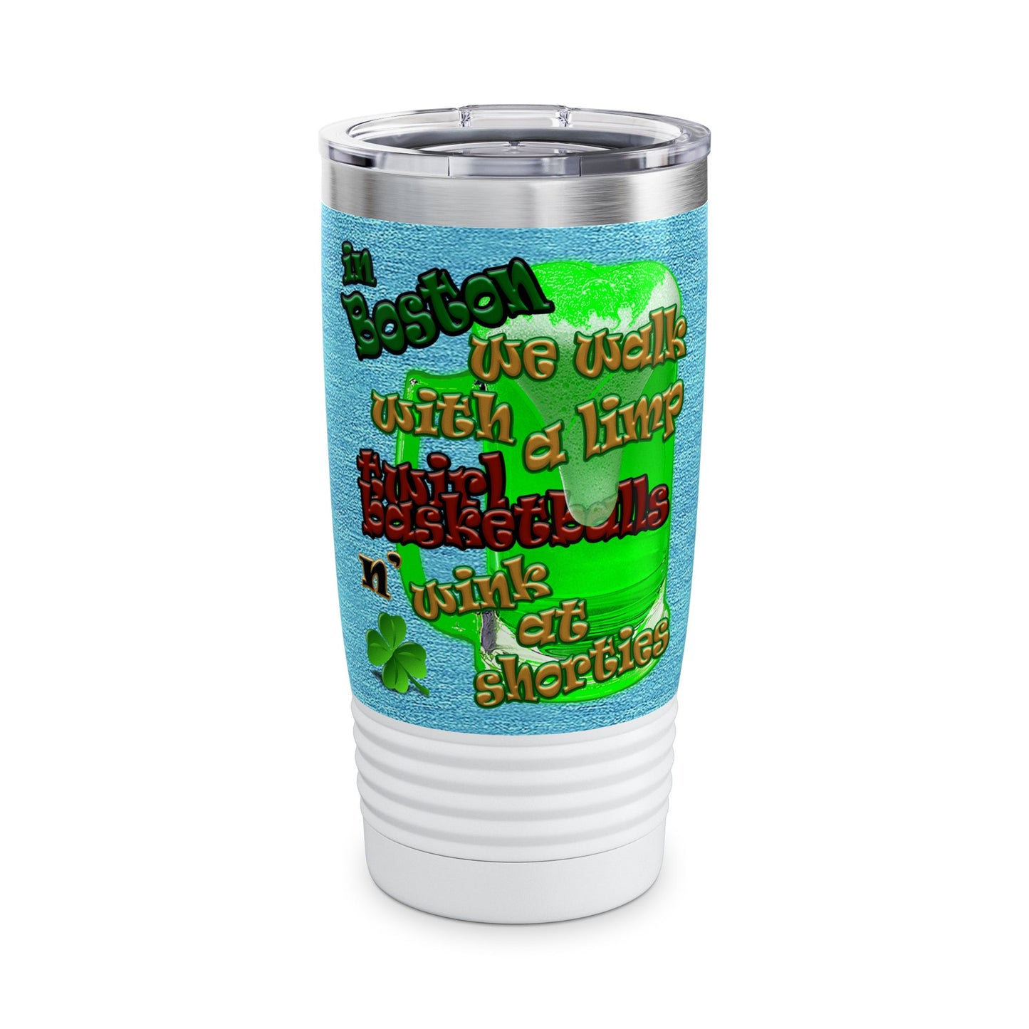 celtics logo - Ringneck Tumbler, 20oz (faded blue)