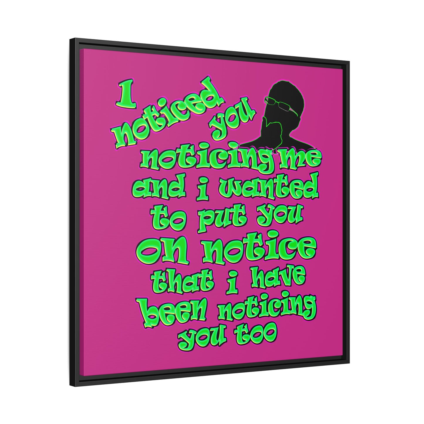 noticed you noticing - framed canvas art (pink)