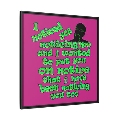 noticed you noticing - framed canvas art (pink)