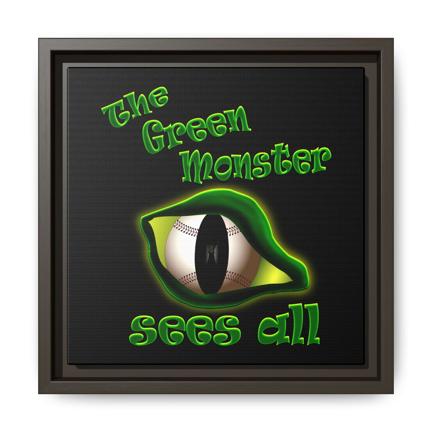 green monster - framed canvas art (black)