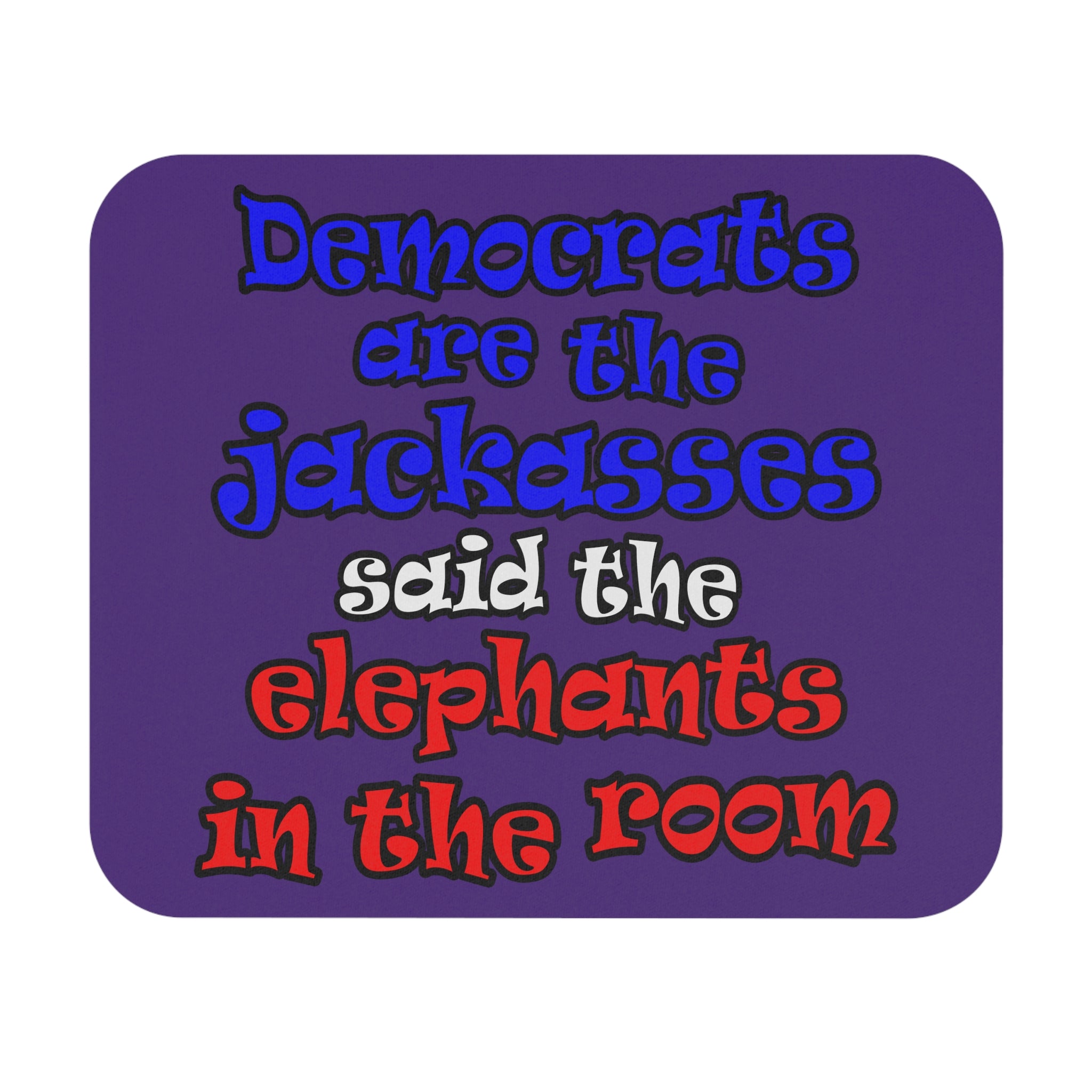 donkeys and elephants - Mouse Pad (Rectangle) (purple)