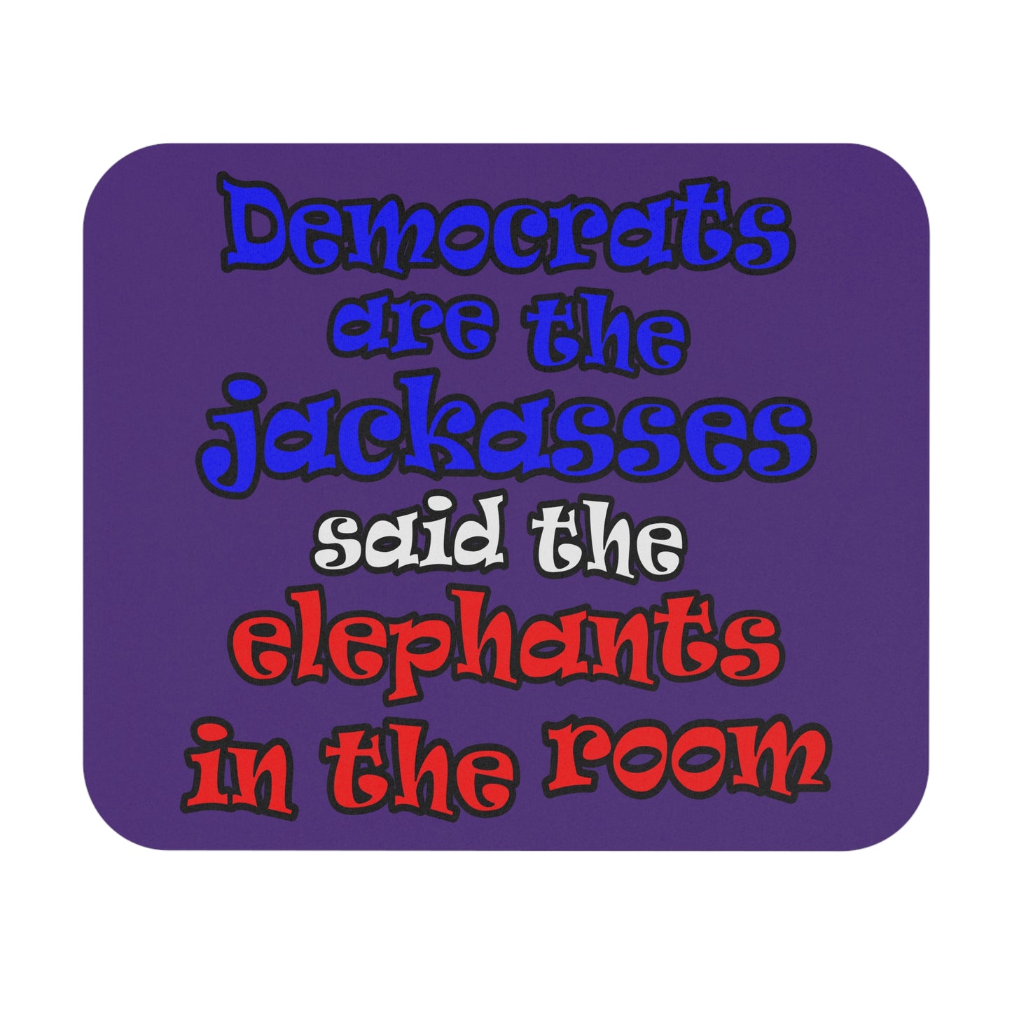 donkeys and elephants - Mouse Pad (Rectangle) (purple)