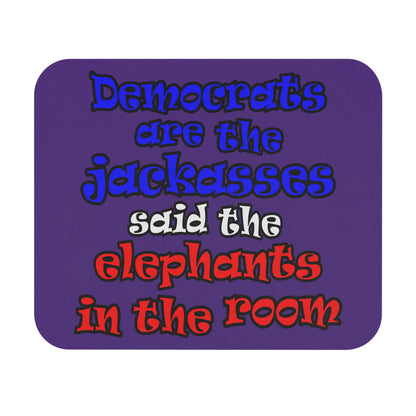 donkeys and elephants - Mouse Pad (Rectangle) (purple)