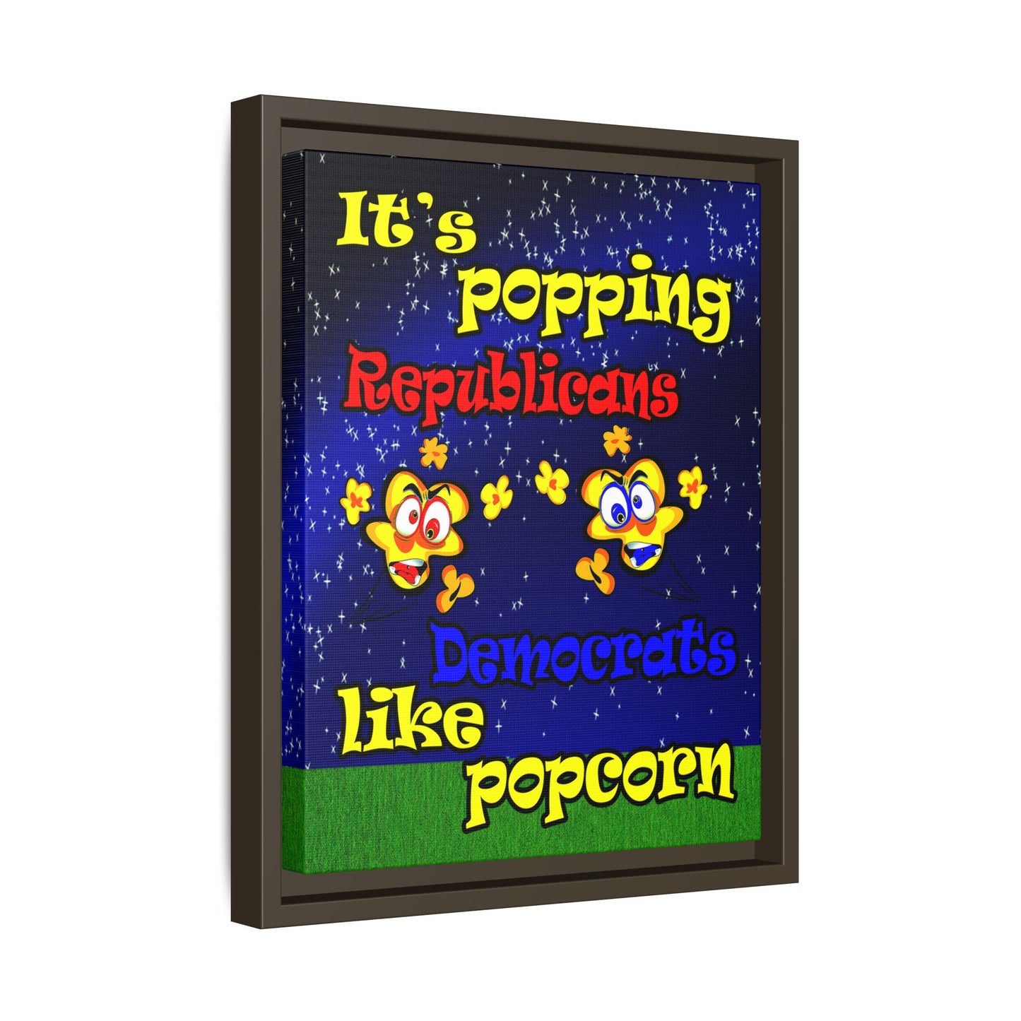 popping like popcorn - framed canvas art ('snoops' background)