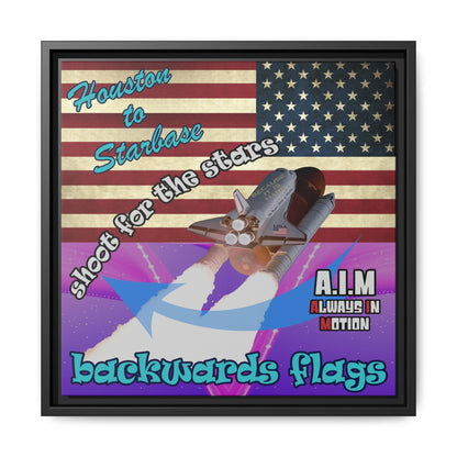 shoot for the stars - framed canvas art (purple-pink wave)