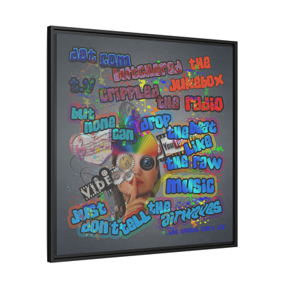 drop the beat - framed canvas art (grey-light grey)