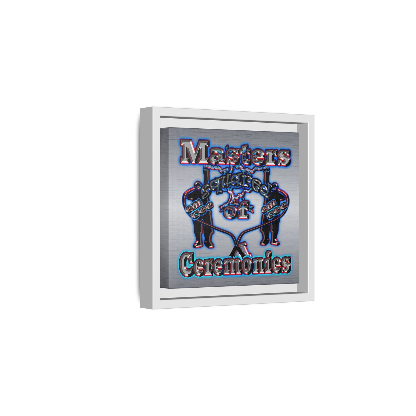 em cee squared - framed canvas art (brushed nickel)