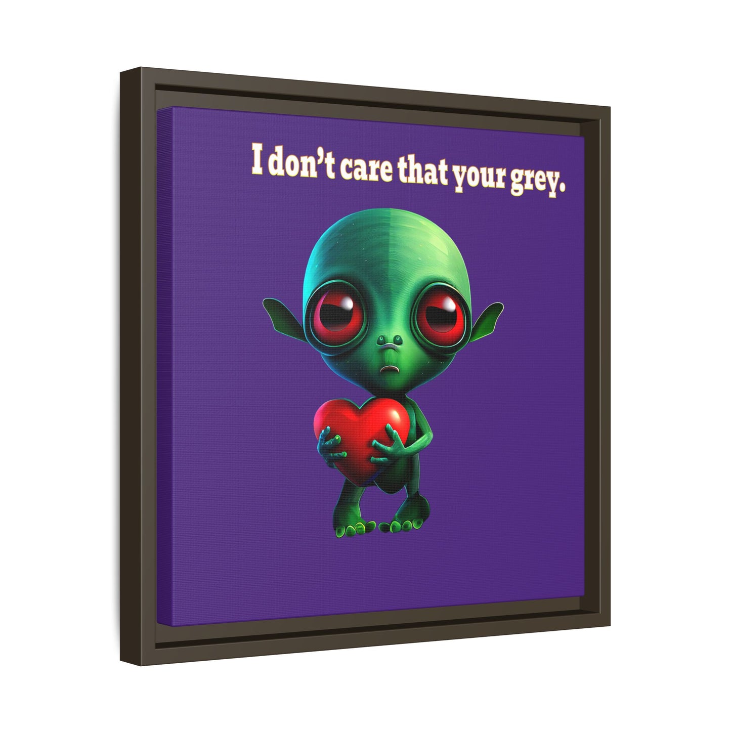 I don't care that your grey - framed canvas art (purple)