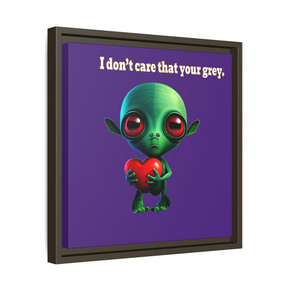 I don't care that your grey - framed canvas art (purple)