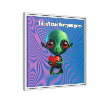 I don't care that your grey - framed canvas art (light blue-purple wave)
