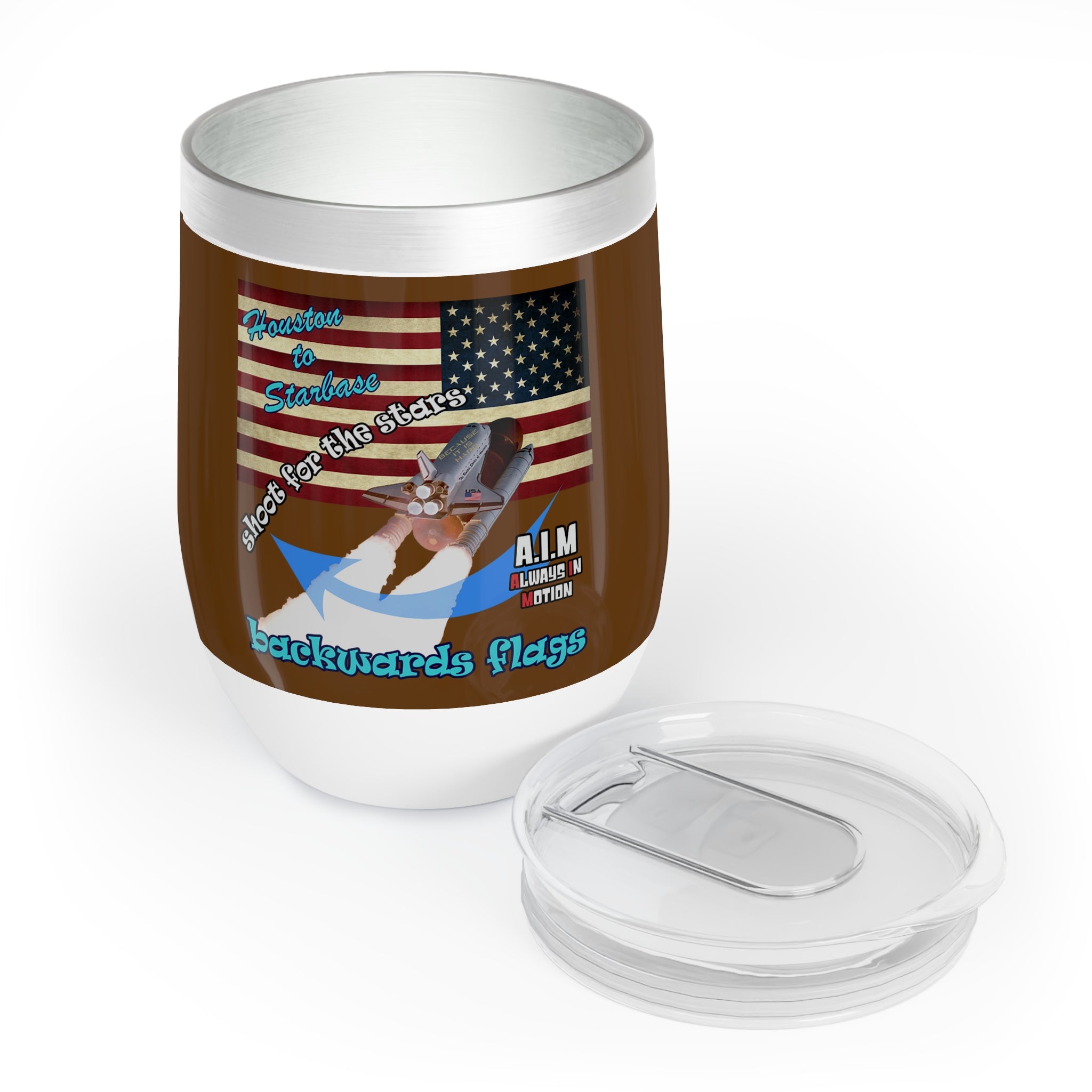 shoot for the stars - Chill Wine Tumbler (brown)