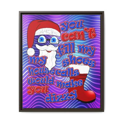 santa's shoes - framed canvas art (purple wave)