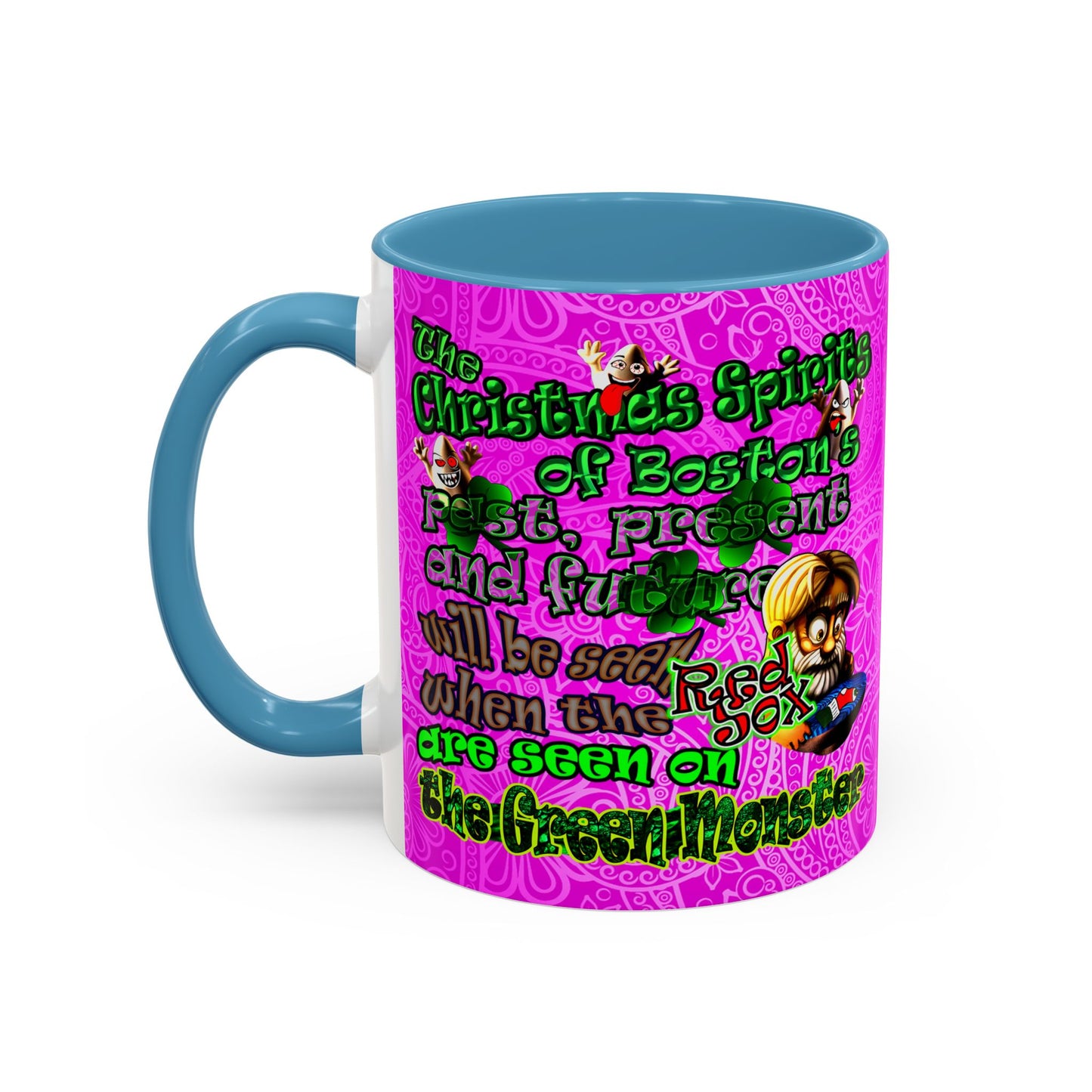christmas spirits of boston - Accent Mug (pink swirl)