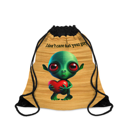 I don't care that your grey - Drawstring Bag (butterscotch wood finish)