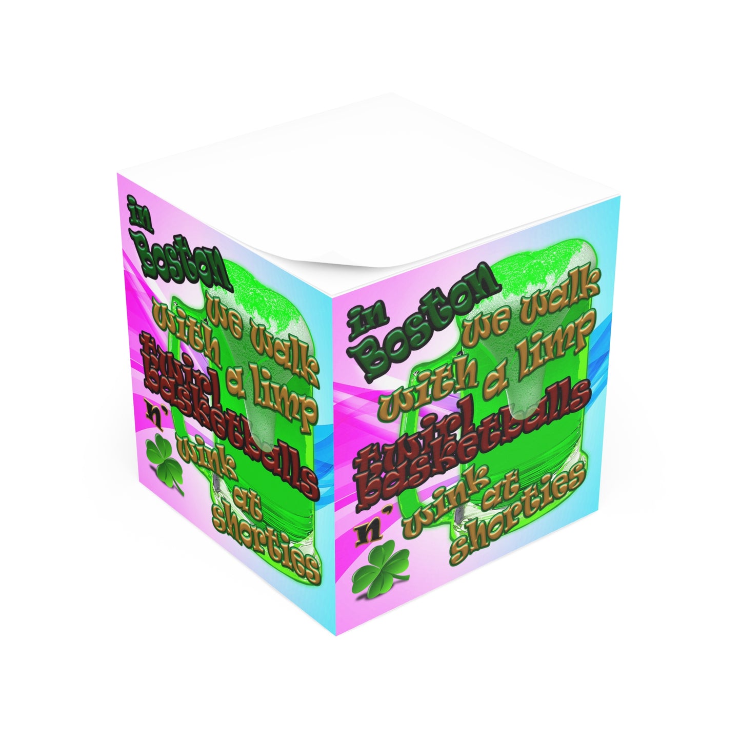 celtic's logo - note cube (light blue-pink wave)