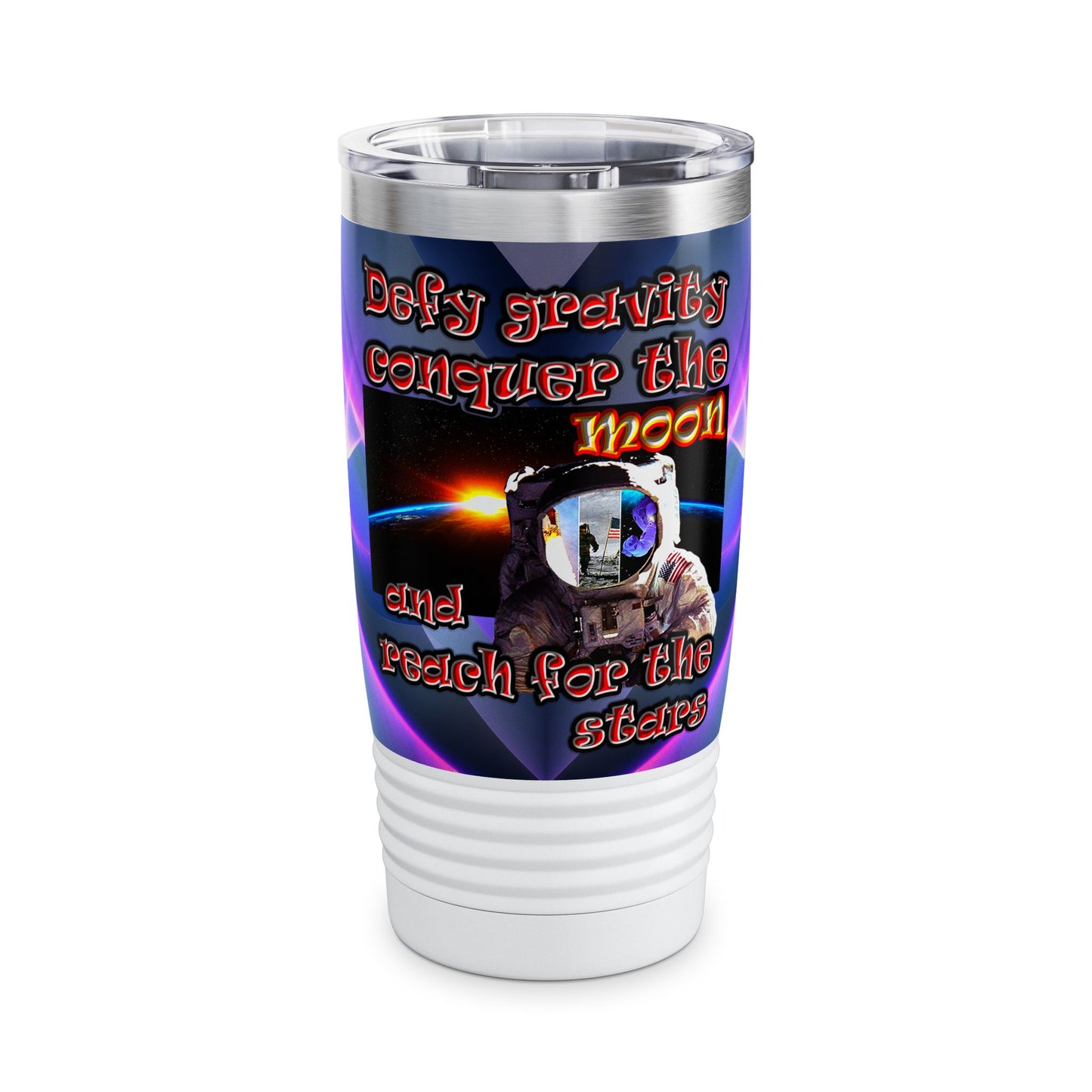 defy conquer reach - Ringneck Tumbler, 20oz (grey-pink wave)