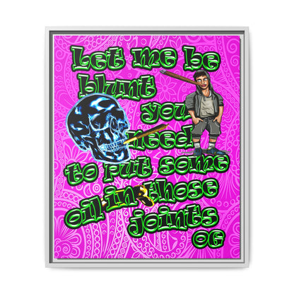 og - framed canvas art (pink swirl)