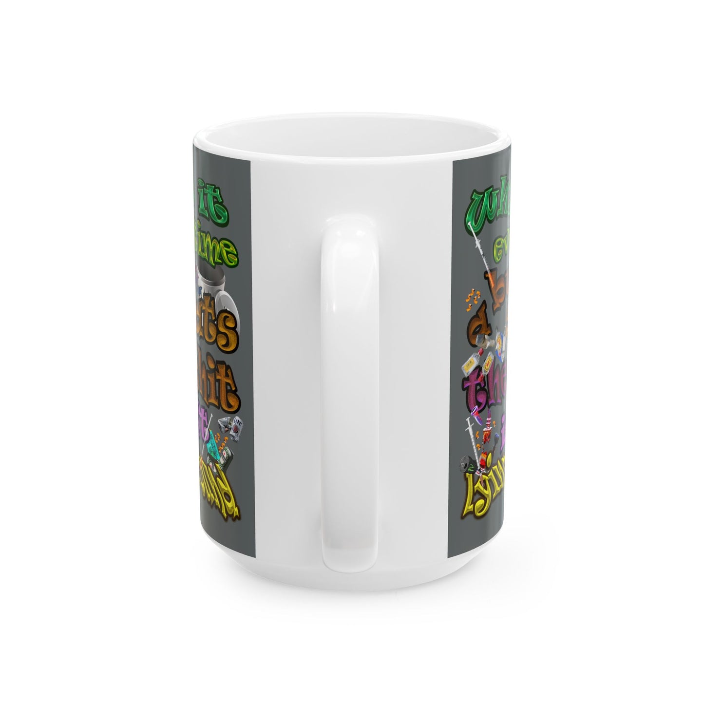 the bum's shit - White Mug (dark grey)