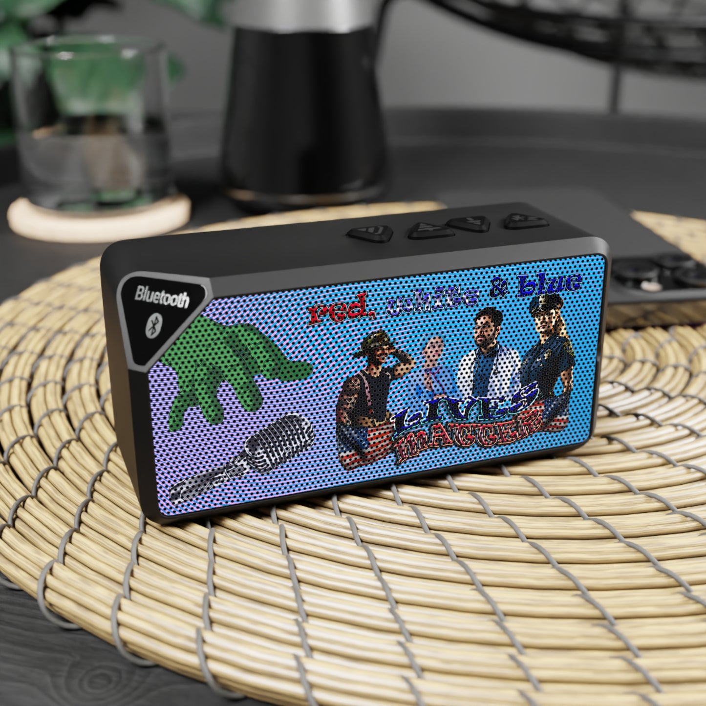 rw&b lives matter - Jabba Bluetooth Speaker (light blue-purple wave)