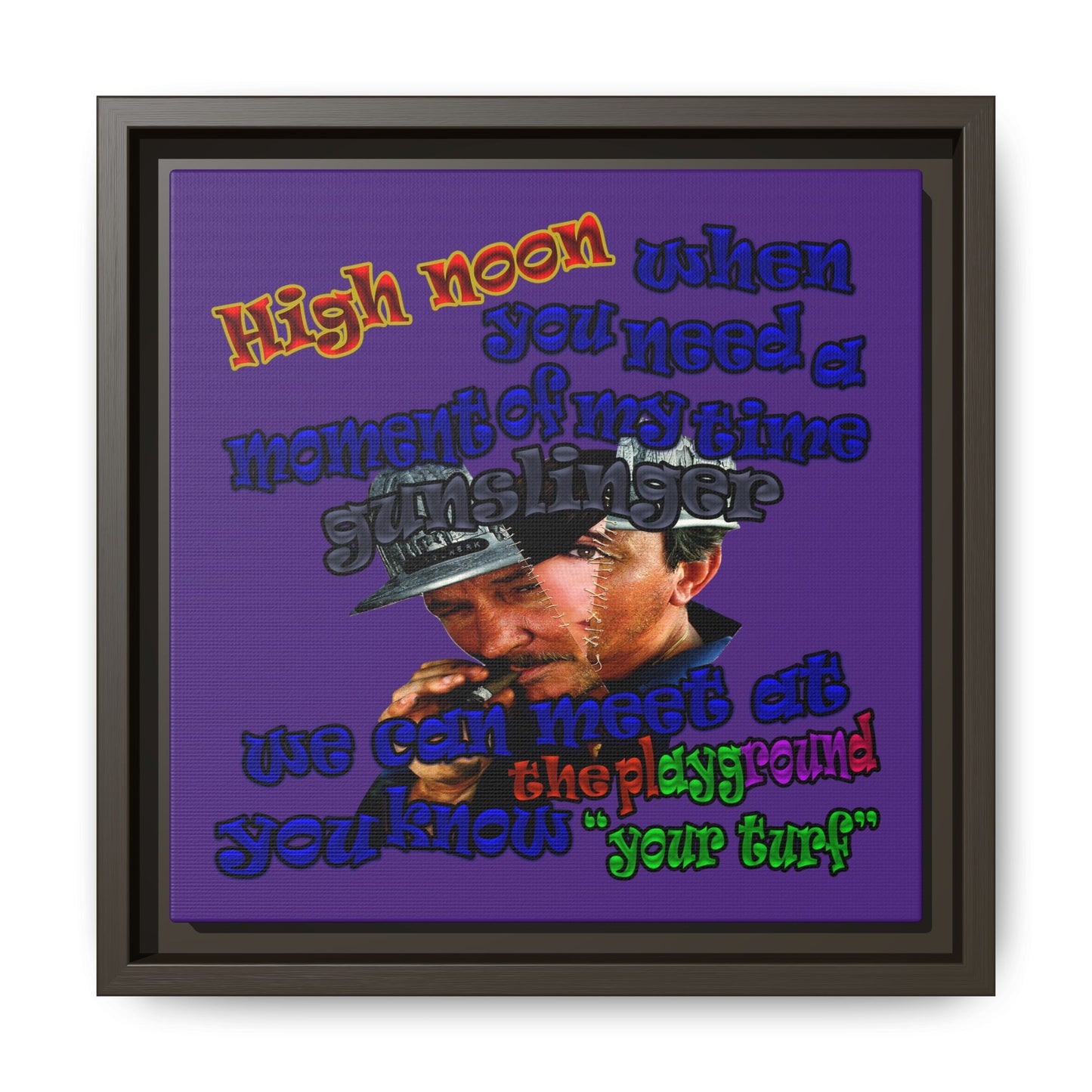 high noon - framed canvas art (purple)
