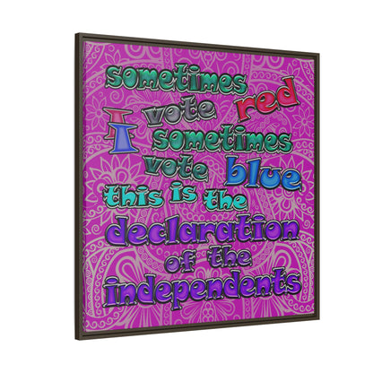 declaration of the independents - framed canvas art (pink swirl)