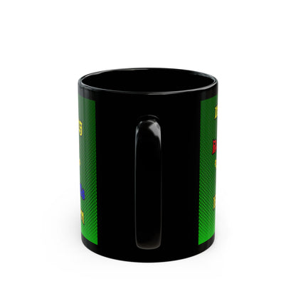 popping like popcorn - Black Mug (logo green)