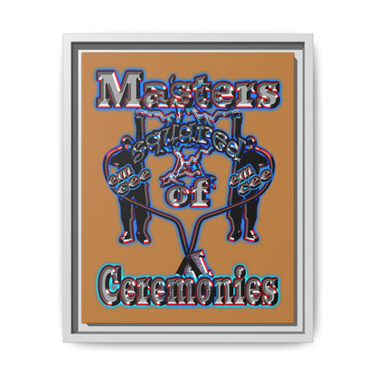 em cee squared - framed canvas art (light brown)