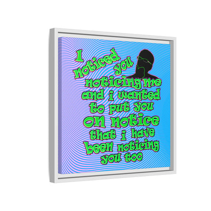 noticed you noticing - framed canvas art (light blue-purple wave)