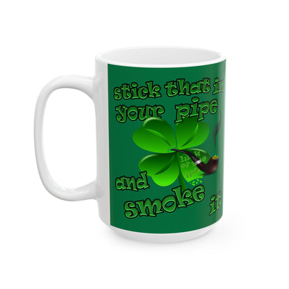 celtics logo - White Mug (dark green)