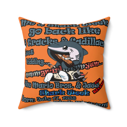 shark week - Faux Suede Square Pillow - (crusta)