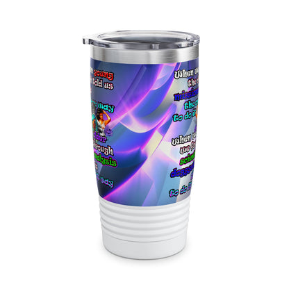 doggystyle - Ringneck Tumbler, 20oz (grey-pink wave)