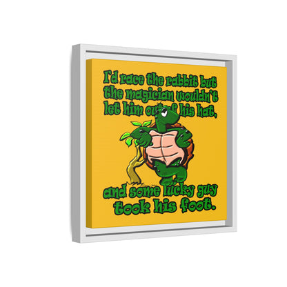 turtle race - framed canvas art (yellow)