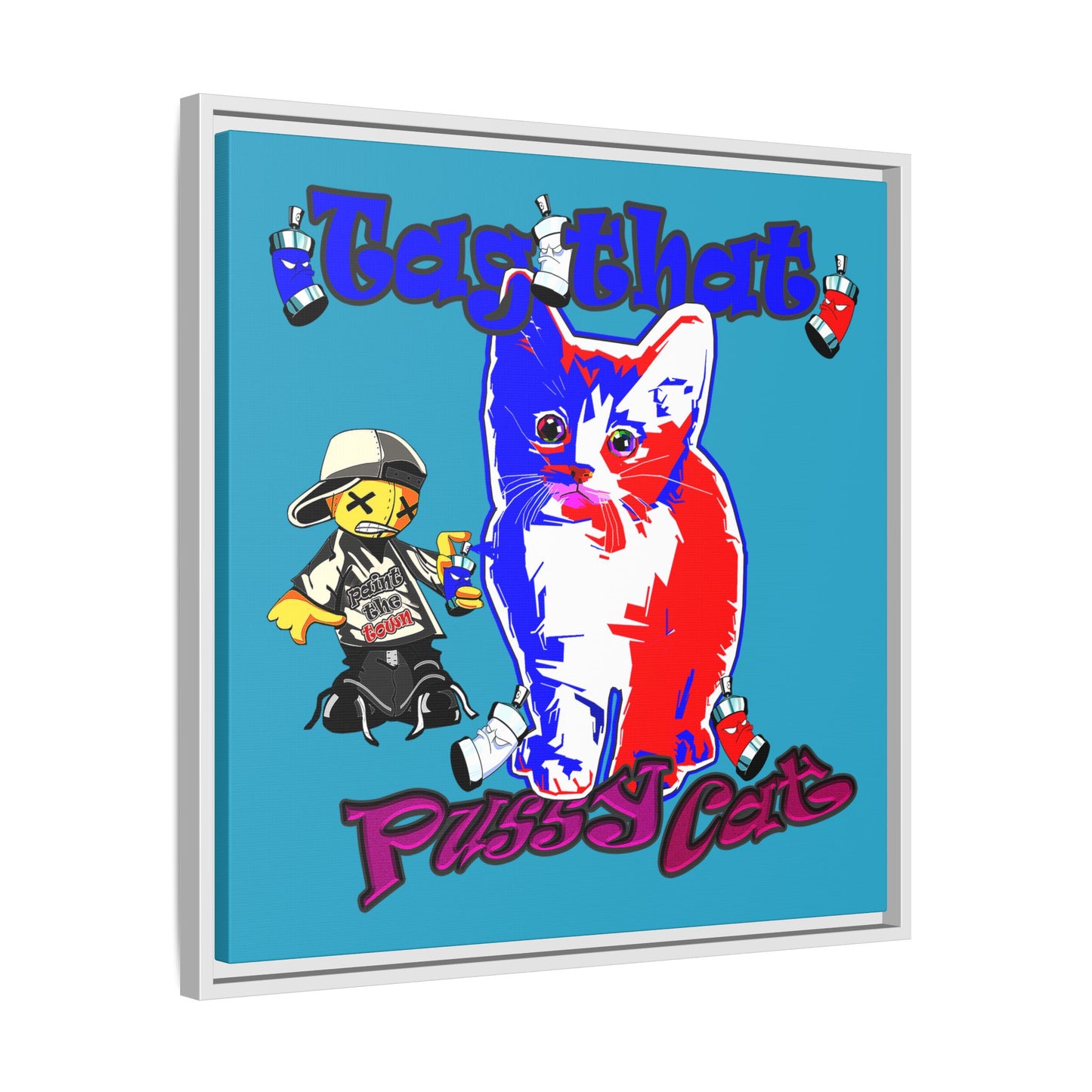 tag that - framed canvas art (turquoise)