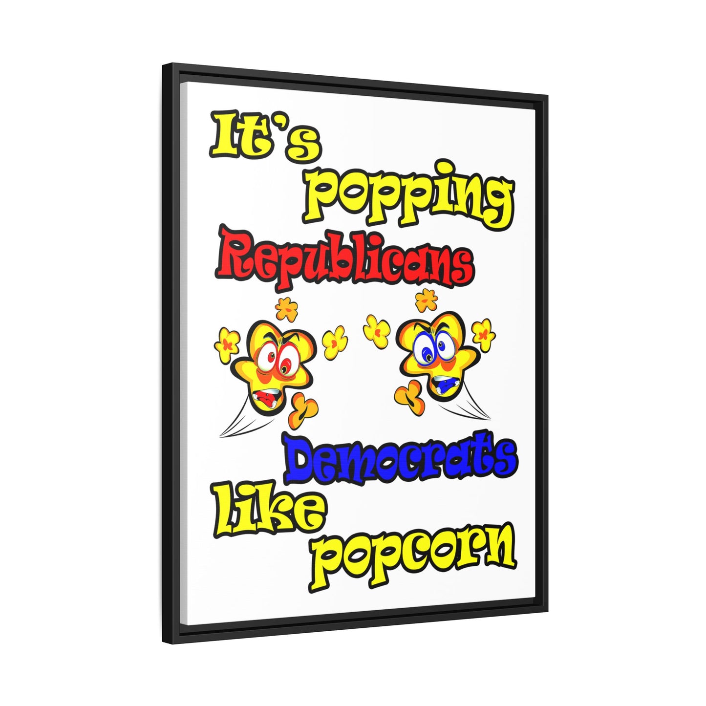 popping like popcorn - framed canvas art (white)