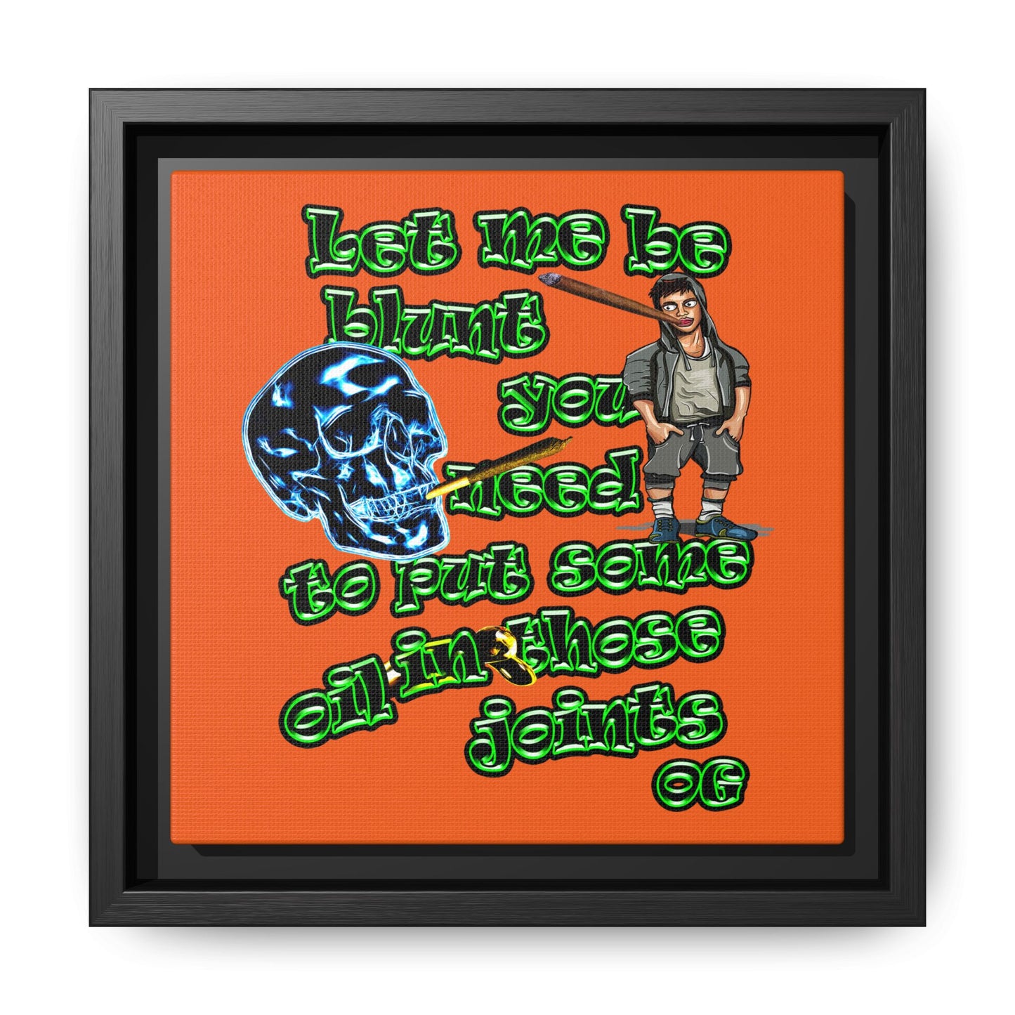 og - framed canvas art (orange)