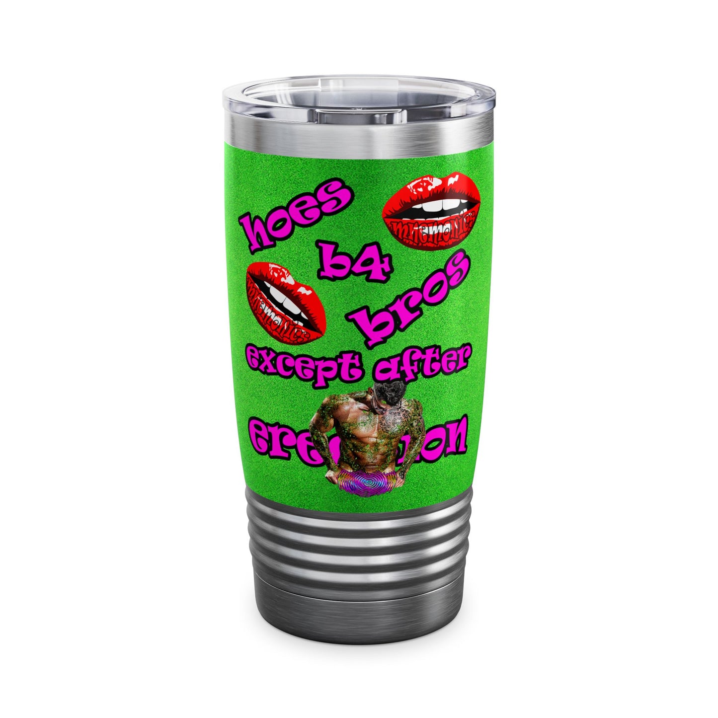 hoes b4 bros - Ringneck Tumbler, 20oz (green turf)