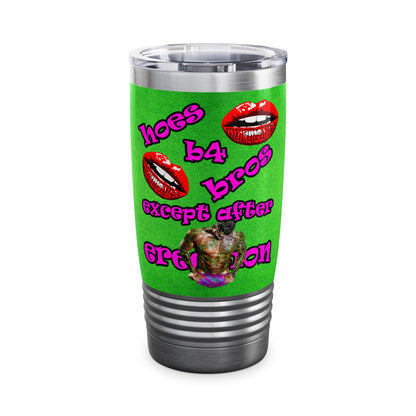 hoes b4 bros - Ringneck Tumbler, 20oz (green turf)