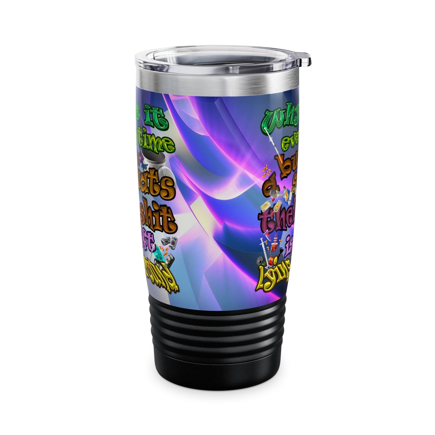 the bum's shit - Ringneck Tumbler, 20oz (grey-pink wave)