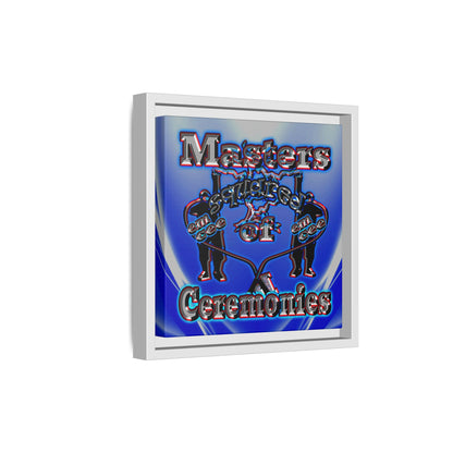 em cee squared - framed canvas art (blue-white wave)