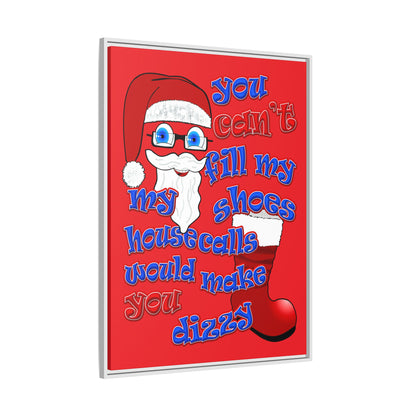 santa's shoes - framed canvas art (red)