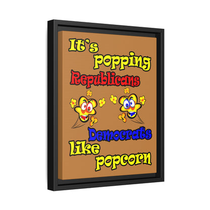 popping like popcorn - framed canvas art (light brown)