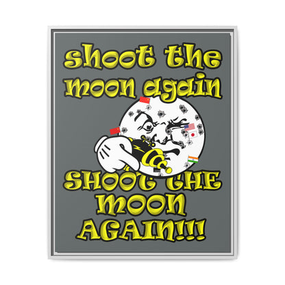 shoot the moon again - framed canvas art (dark grey)