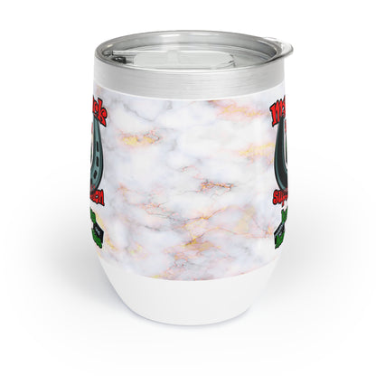 my luck - Chill Wine Tumbler (white marble)