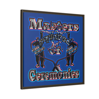 em cee squared - framed canvas art (dark blue)