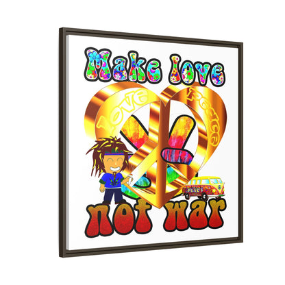love peace - framed canvas art (white)